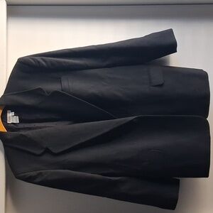 Vintage Talbots Classic Black Worsted Wool 1 Button Blazer 14